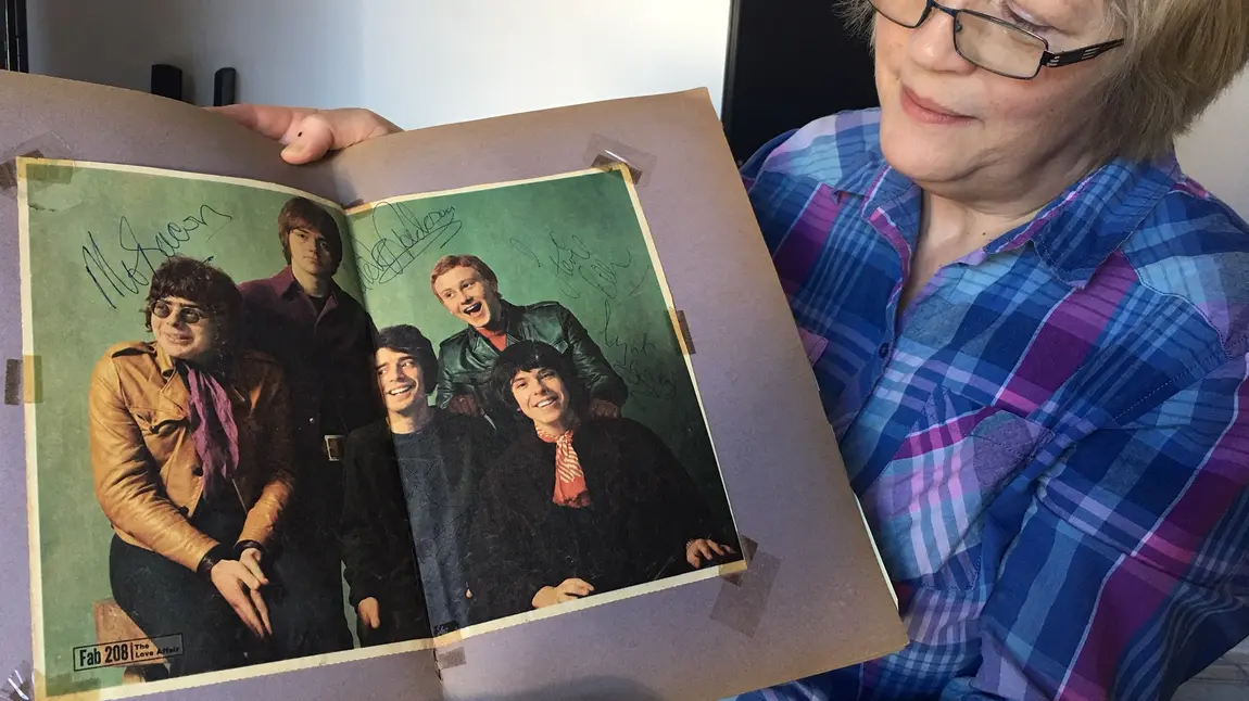 Janet Mason with signed photo of Love Affair