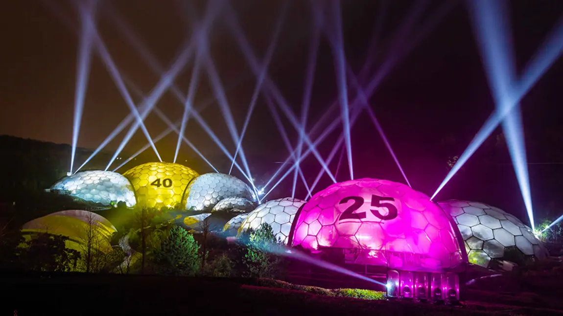 Illuminated Biomes at the Eden Project celebrate 25 years of the National Lottery