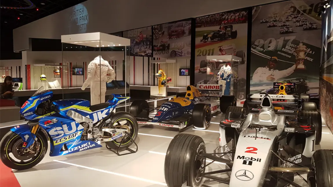 Exhibits charting the history of motor sport at The Silverstone Experience