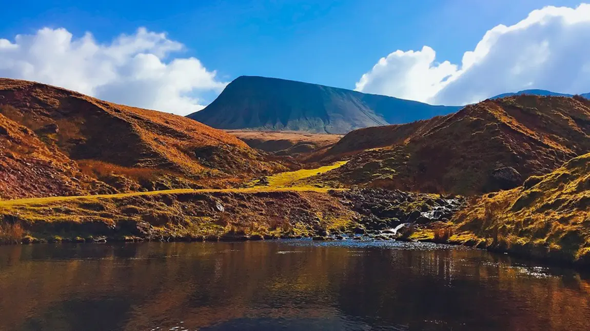 Brecon Beacon mountains and a lake