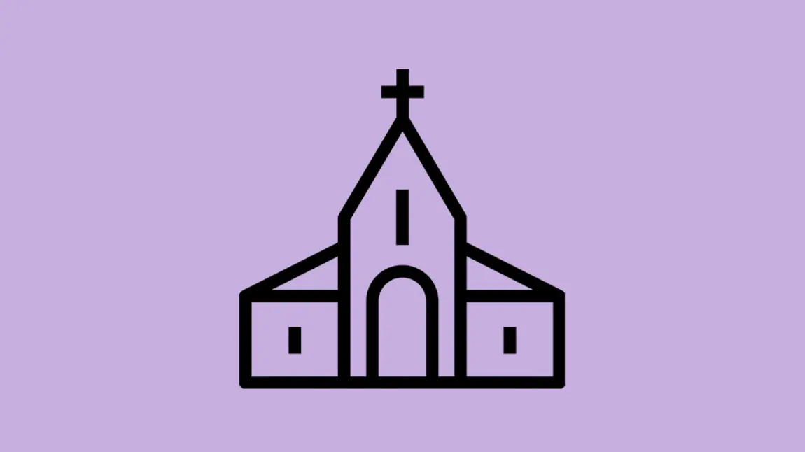 An icon of a church building