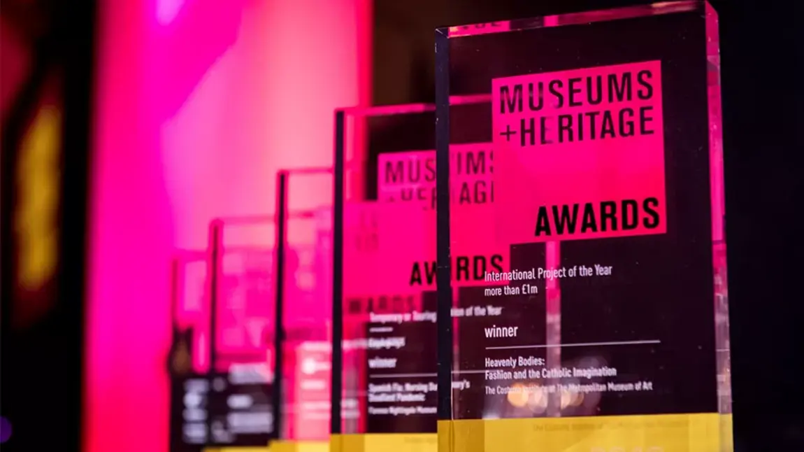 Awards lined up at the Museums + Heritage Awards ceremony