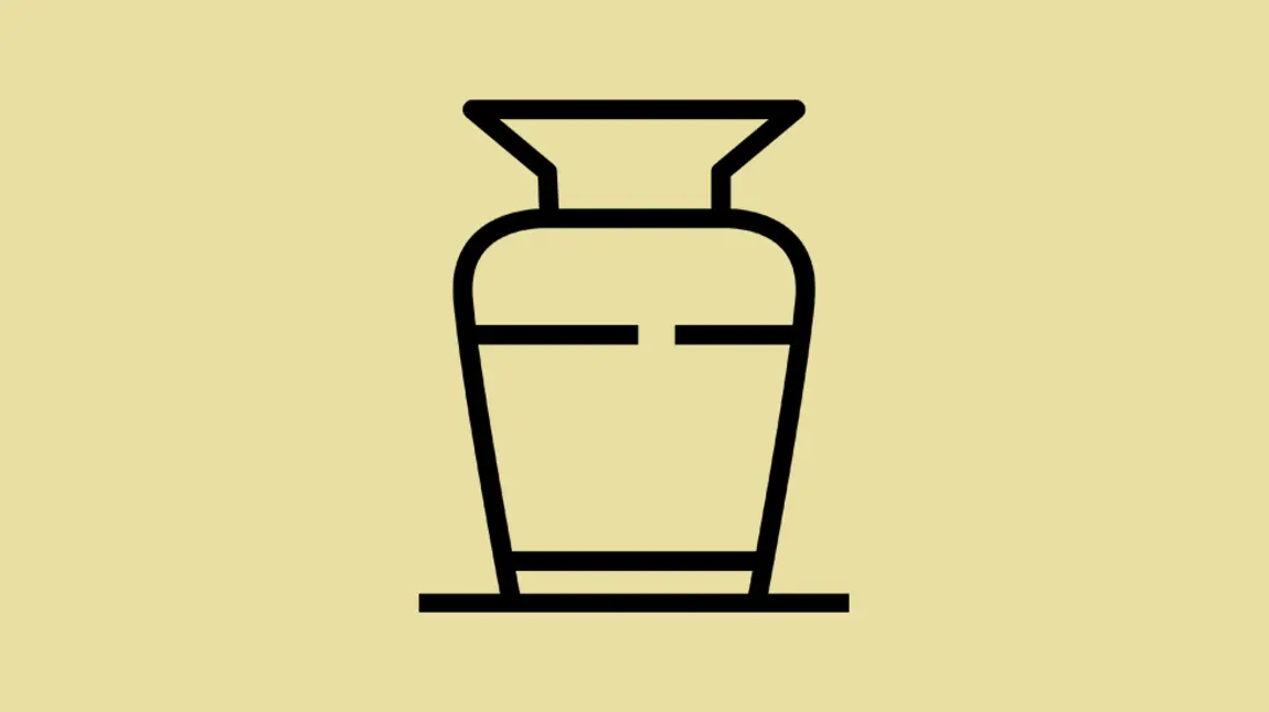 An image icon showing a simple outline of a vase museum object