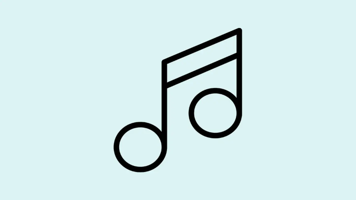 Image icon showing a simple outline of a musical note