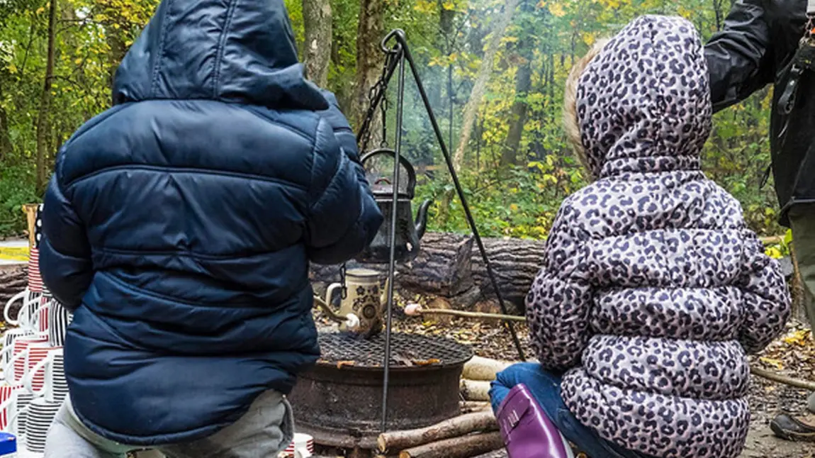Children toasting marshmallows at a woodland storytelling festival
