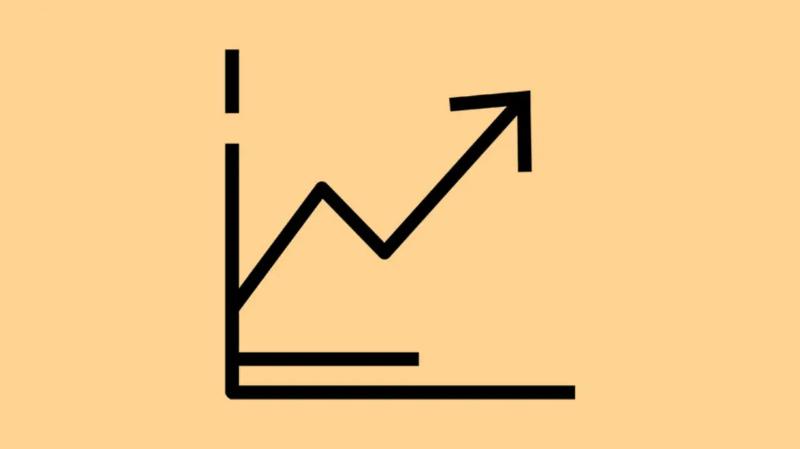 A black icon showing a graph line going up