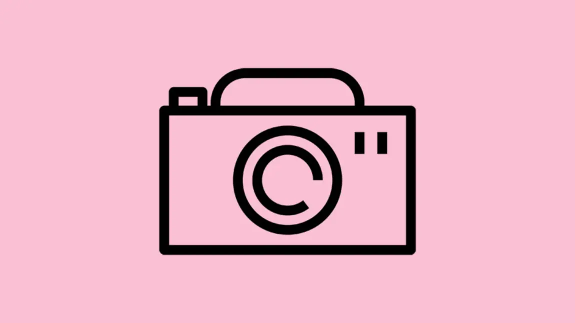 A black icon representing a camera