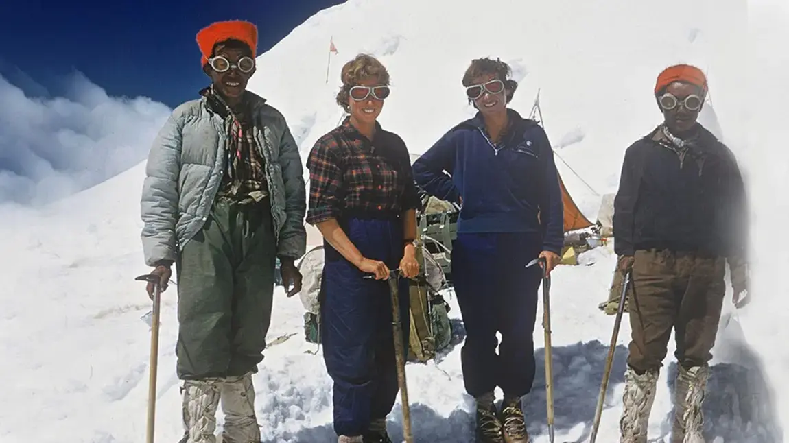 A group of female mountaineers on an expedition in the Himalayas in 1962