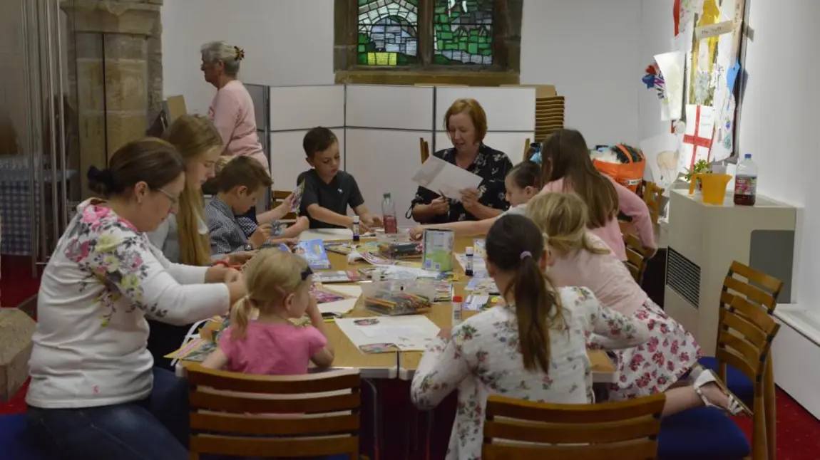 The community making use of the new spaces in St Mary's church