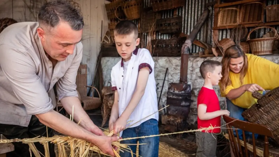 Children and adults take part in traditional heritage crafts