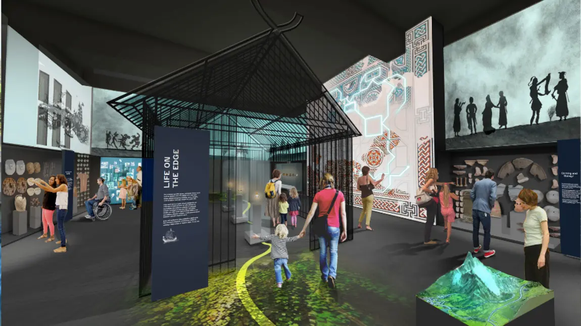 Digital recreation of interactive museum interior