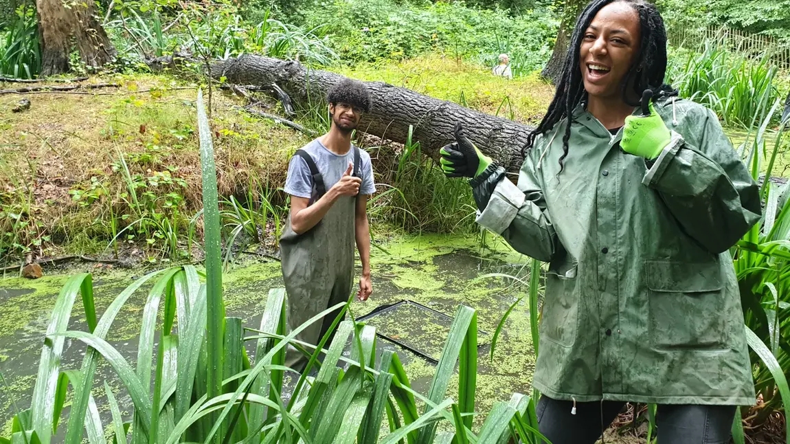 Helping all young people get hands on with nature Young people in a wood