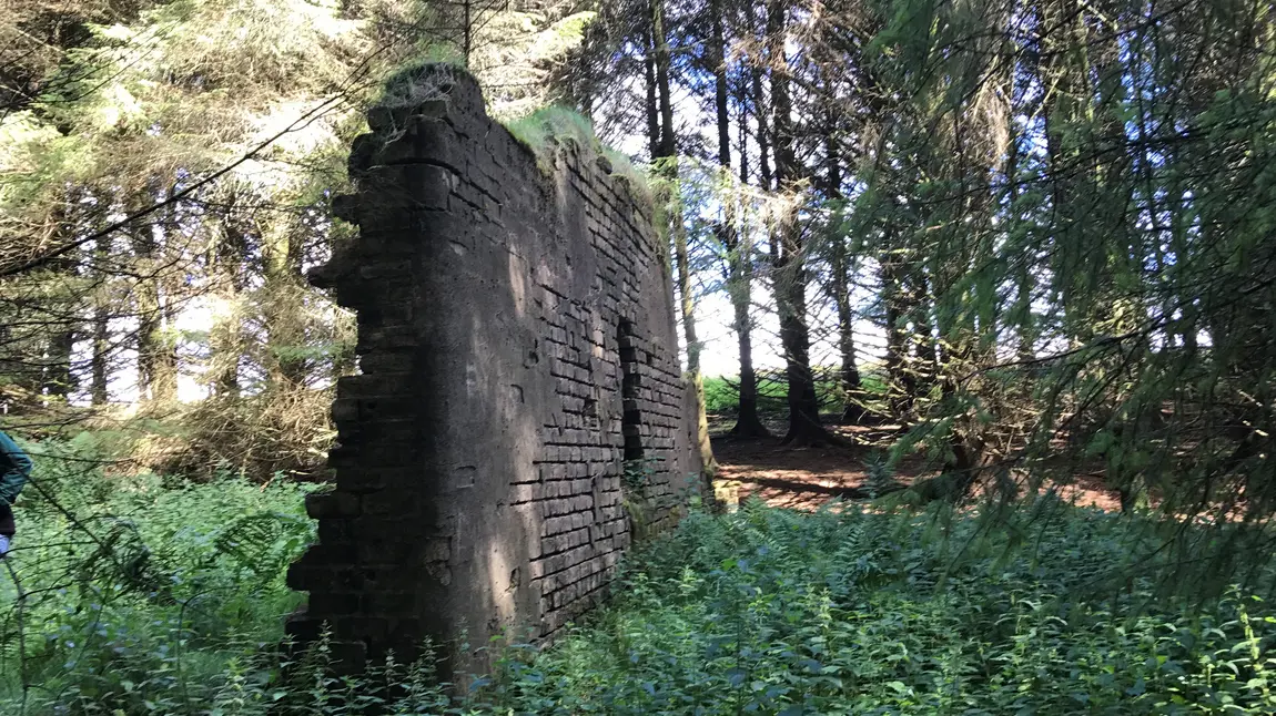 A remaining wall of the Lost Mining Village