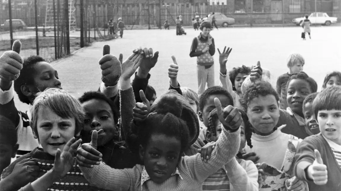 Windley School playground in Radford, 1977