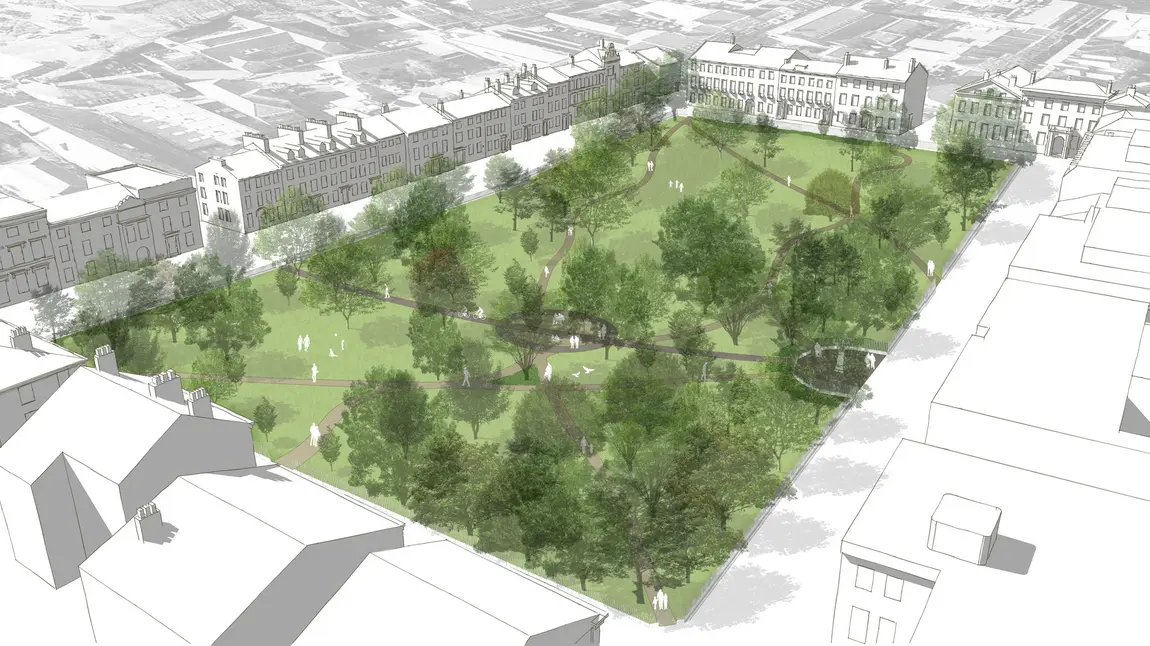 Computerised image of Winckley Square after restoration