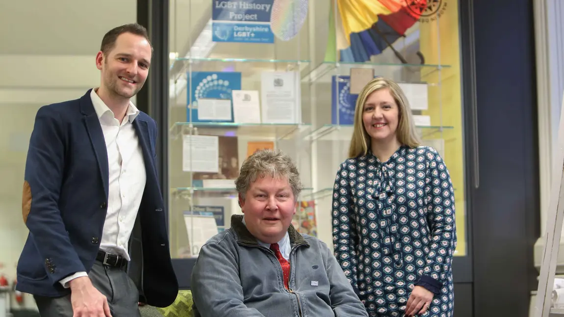 Greg Pickup, project lead, Geoff Nickolds, HLF Committee member, and Karen Millhouse, Archivist at Derbyshire Record Office