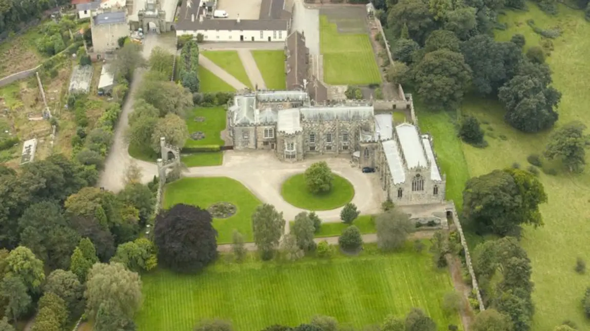 Aerial view of Auckland Castle Aerial view of Auckland Castle