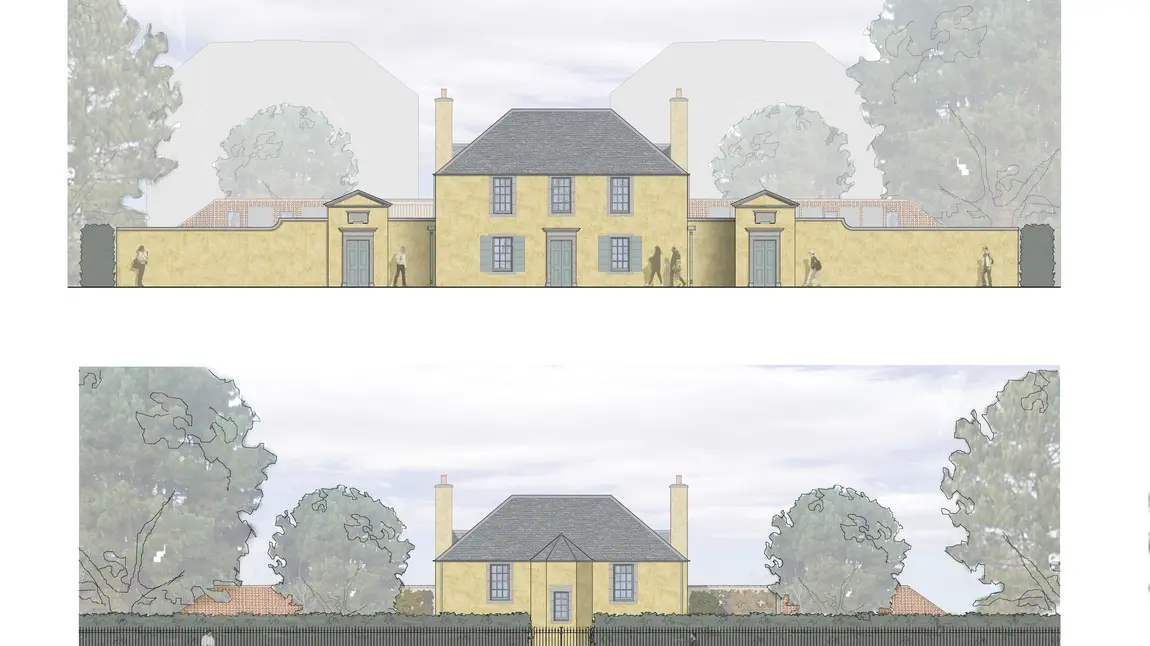 Architect drawings for the rebuilt Botanic Cottage