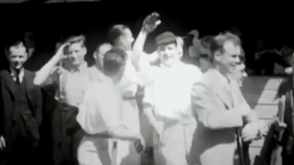 Archive footage of Gloria's late father, Arthur King