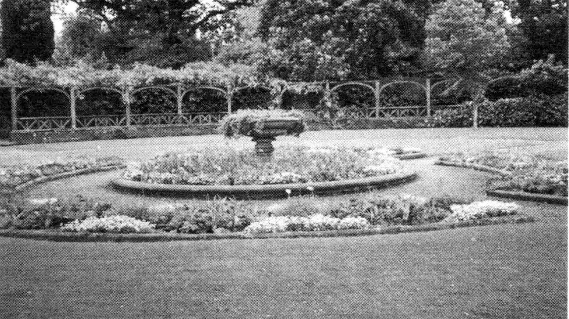 Archive image of the historic Worth Park Fountain Garden