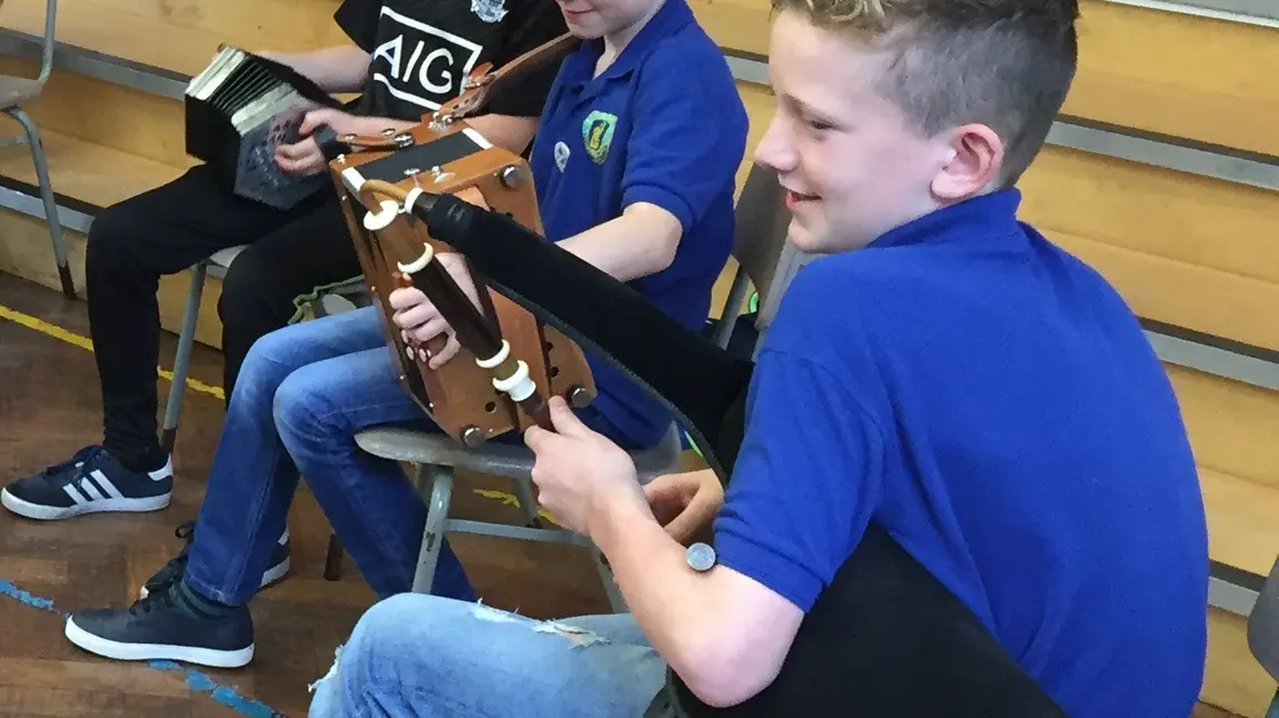 Young people playing traditional music