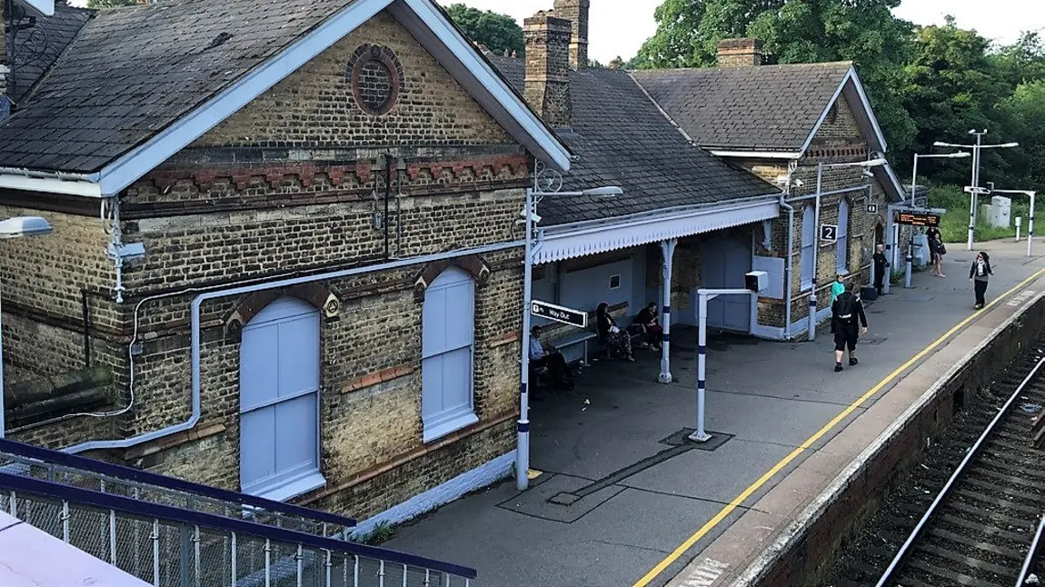 Full steam ahead for Queen Victoria’s station at Knole Bat & Ball Station platform side, as it looks today
