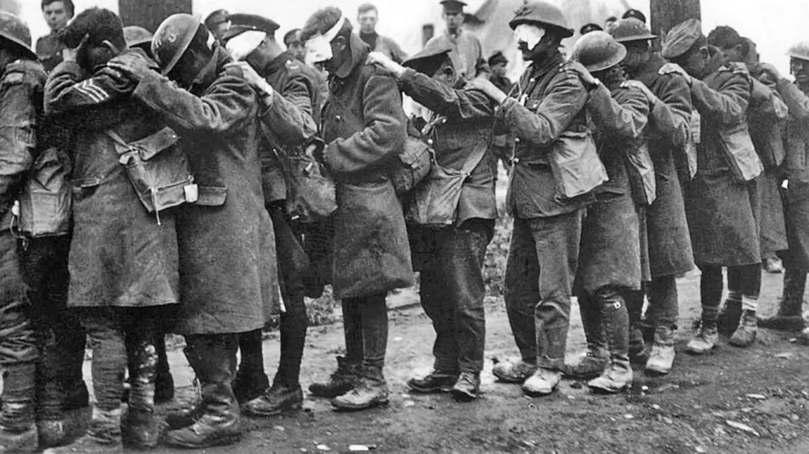 Casualties from the British 55th Division taken in April 1918