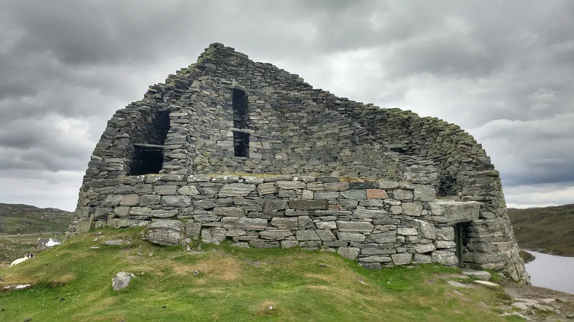 Carloway Broch on the Isle of Lewis, a well preserved Iron Age building popular with tourists