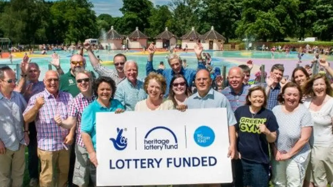 People celebrating the Cassiobury Park Lottery award