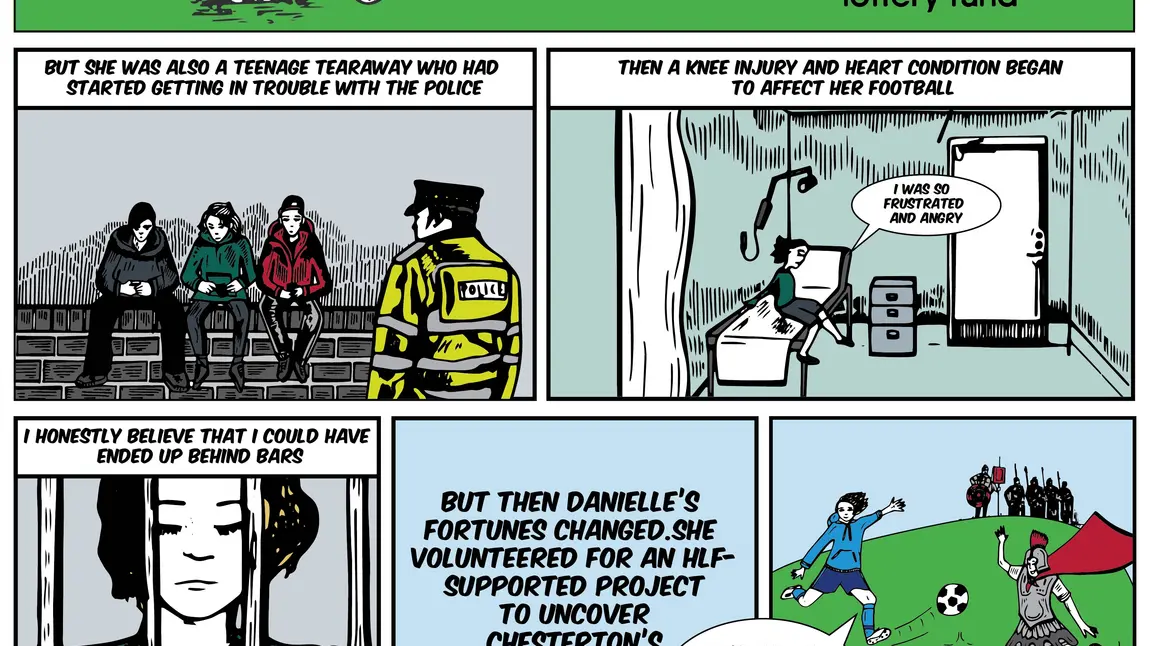 Comic strip detailing Danielle's story