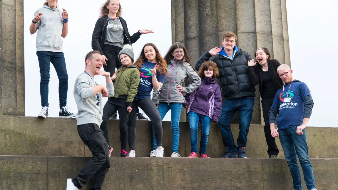 Young People from Deaf Action on Calton Hill, Edinburgh
