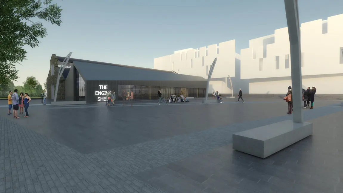 Artist's impression of the exterior of the Engine Shed conservation centre
