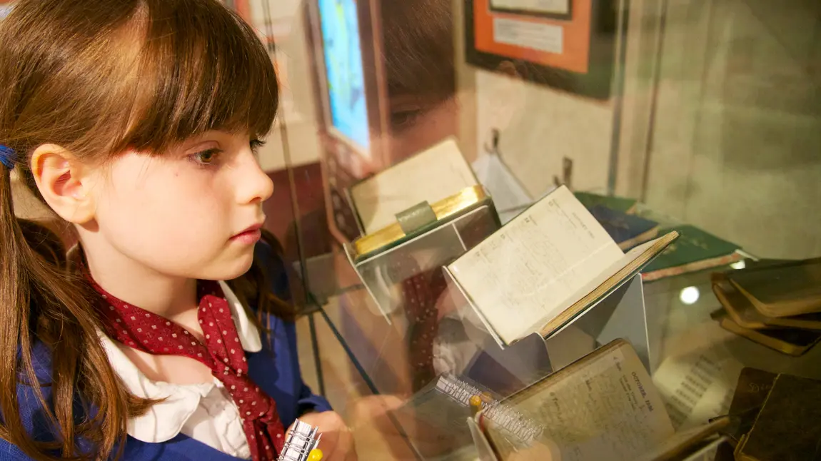 School pupil taking in some of the Seven Stories collections School pupil taking in some of the Seven Stories collections