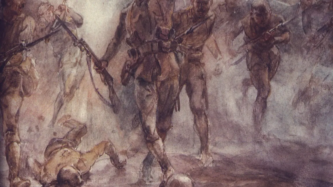 Painting of Frank Edwards by Lady Butler. Courtesy of London Irish Rifles