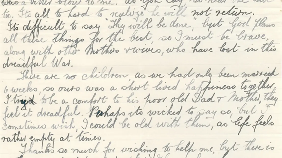 Dear Mrs Pennyman... Letter from Bessie Walker, York