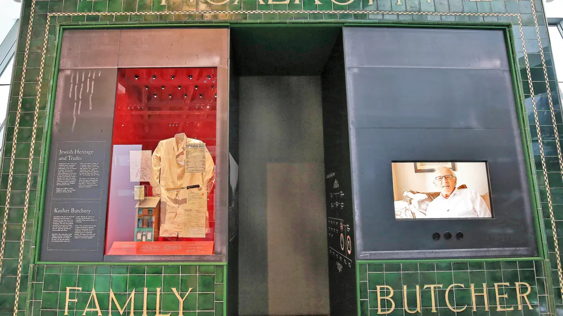 Restored shop frontage of Galkoff's butcher shop