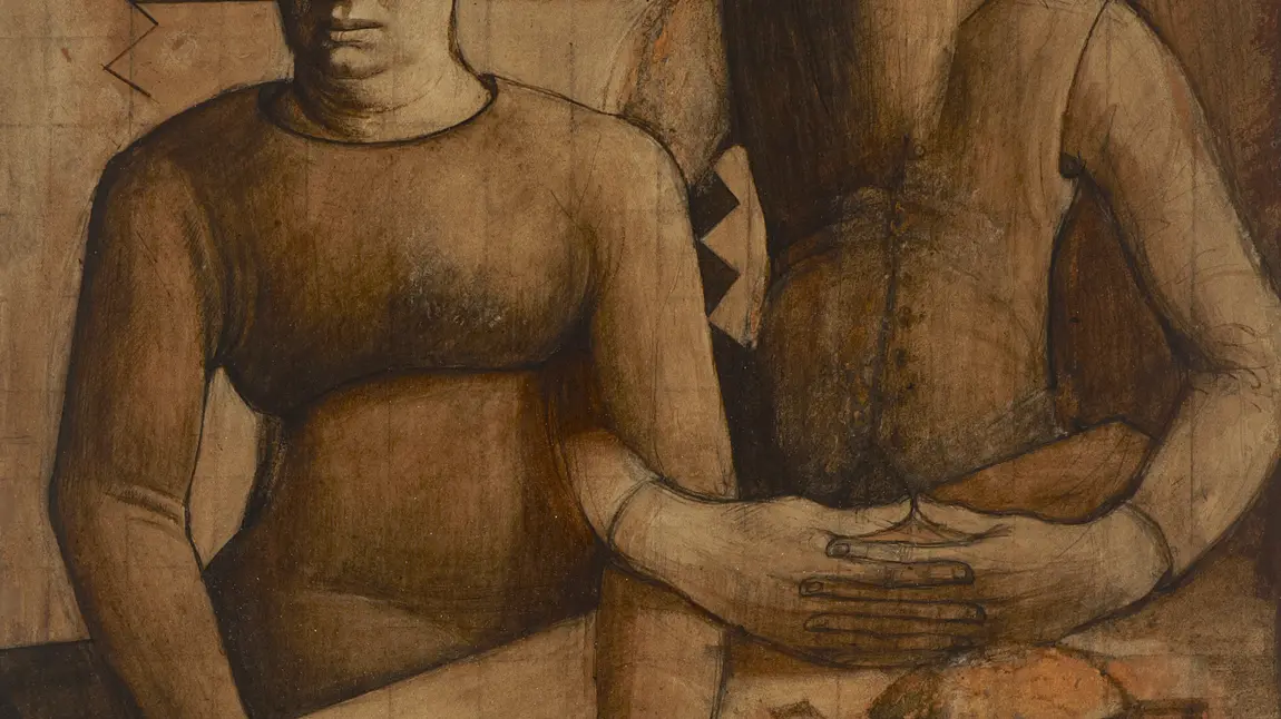 Rabbi and Rabbitzin, 1914,  by Mark Gertler (1891-1939)