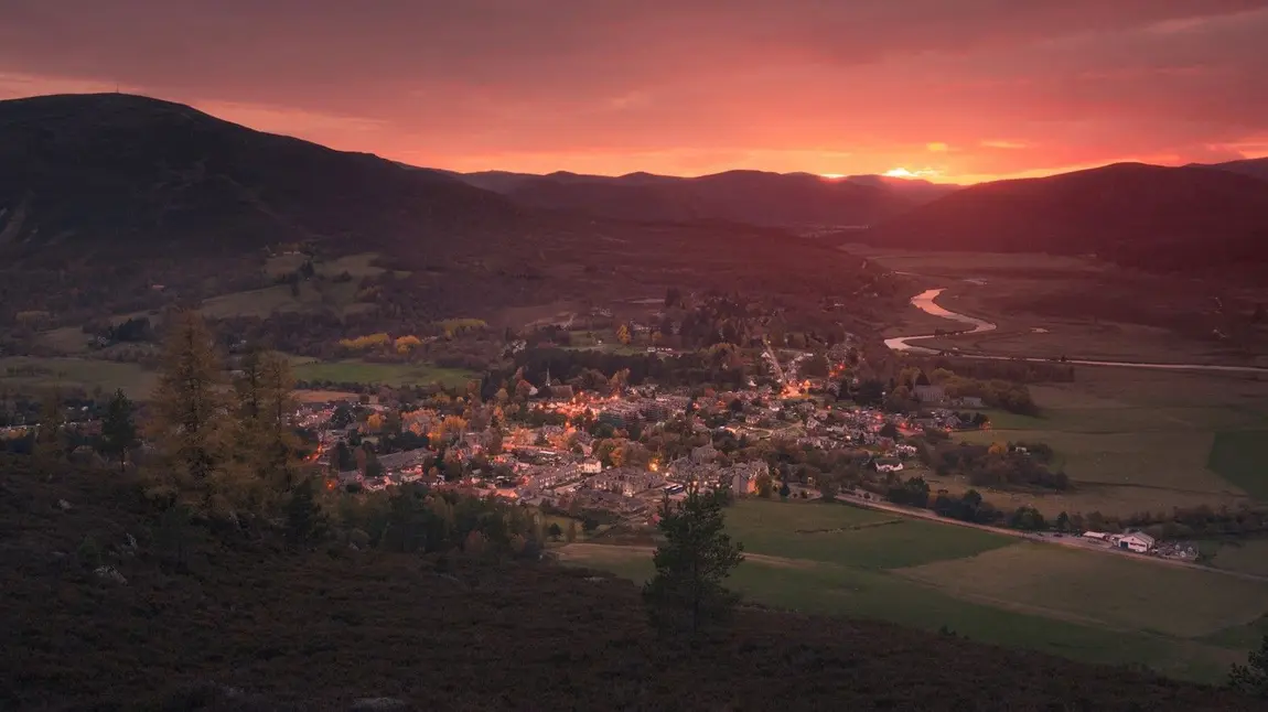 The Village of Braemar in the Highlands of Scotland 