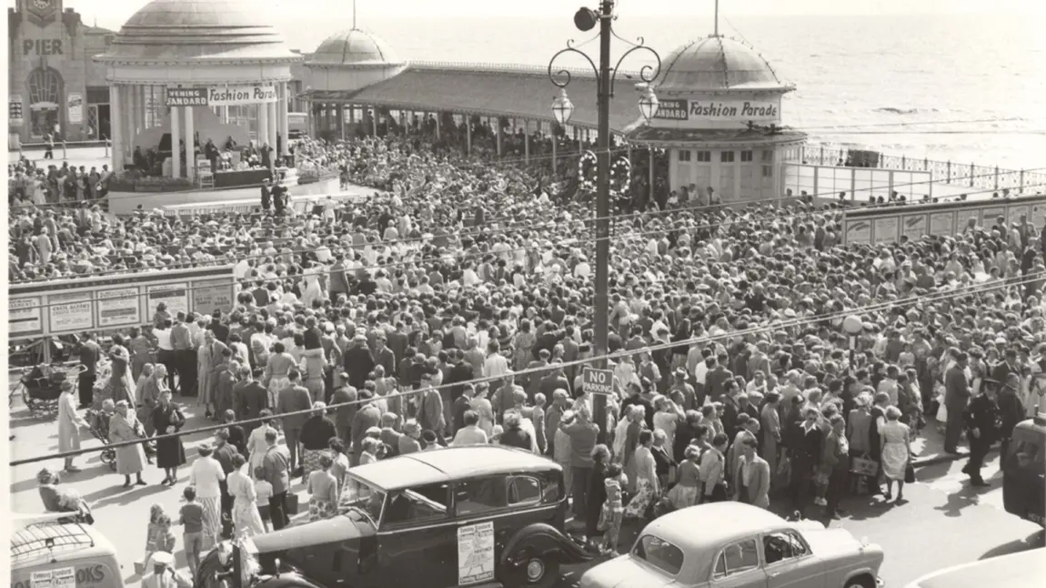 1960s fashion parade on Hastings Pier