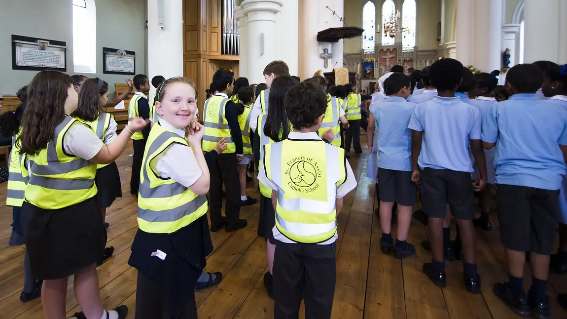 Pupils visiting St John's Church Notting Hill