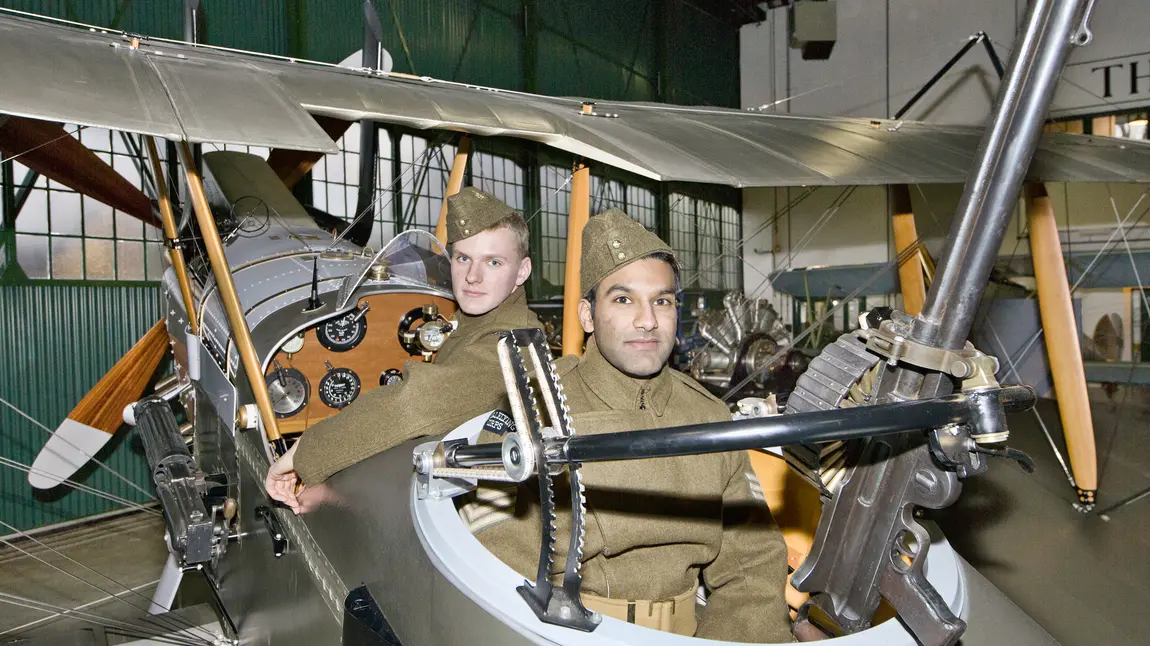 Brendan and Baljit at the First World War exhibition