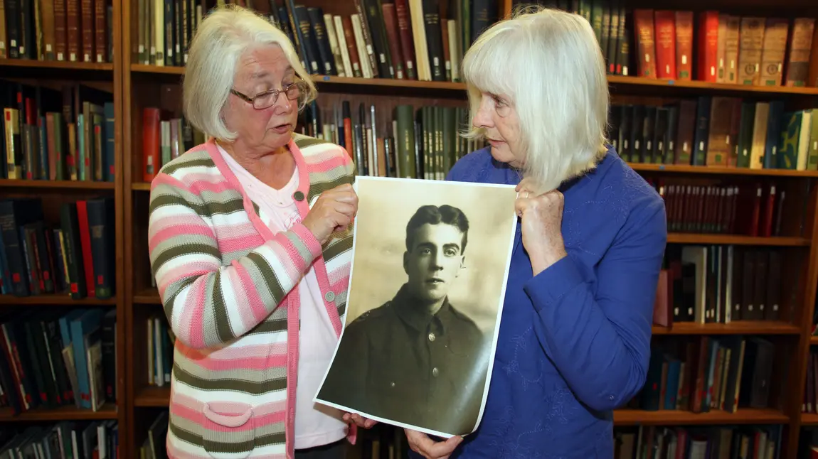 Norma Corner and Margaret Eason with photo of Arthur Norma Corner and Margaret Eason with photo of Arthur