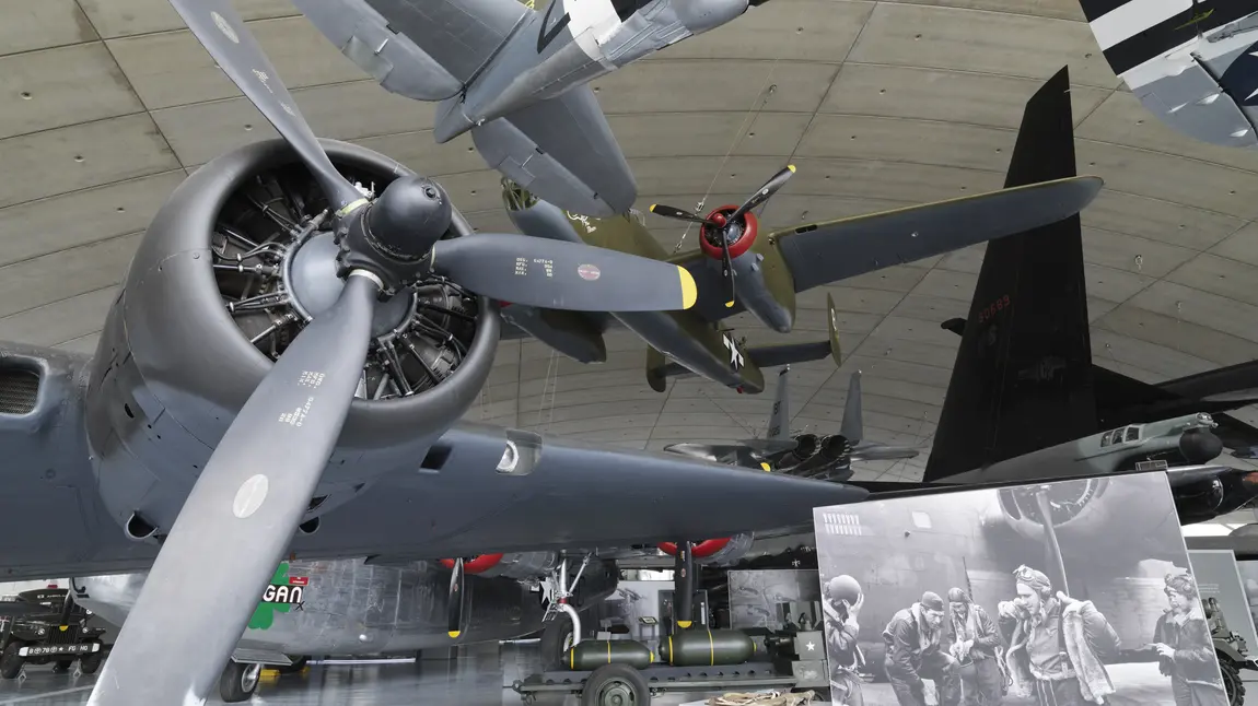 Airplanes on display at IWM Duxford