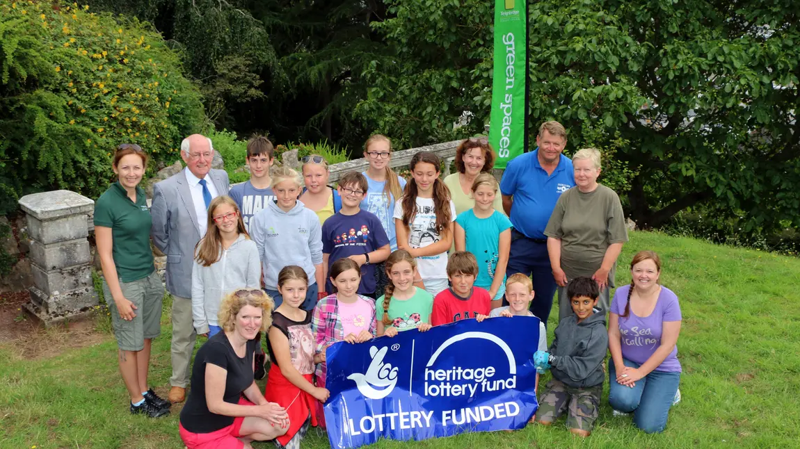Historic Teignbridge garden secures £357k funding boost Celebrating the grant with Shaldon Primary School