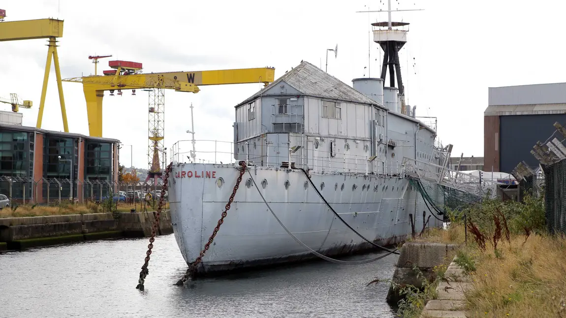 HMS Caroline in Alexandra Dock