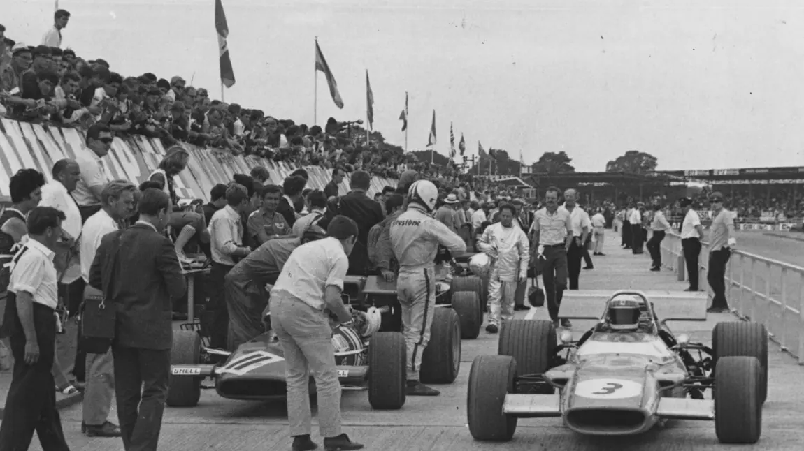 The Pit Lane at Silverstone, 1969
