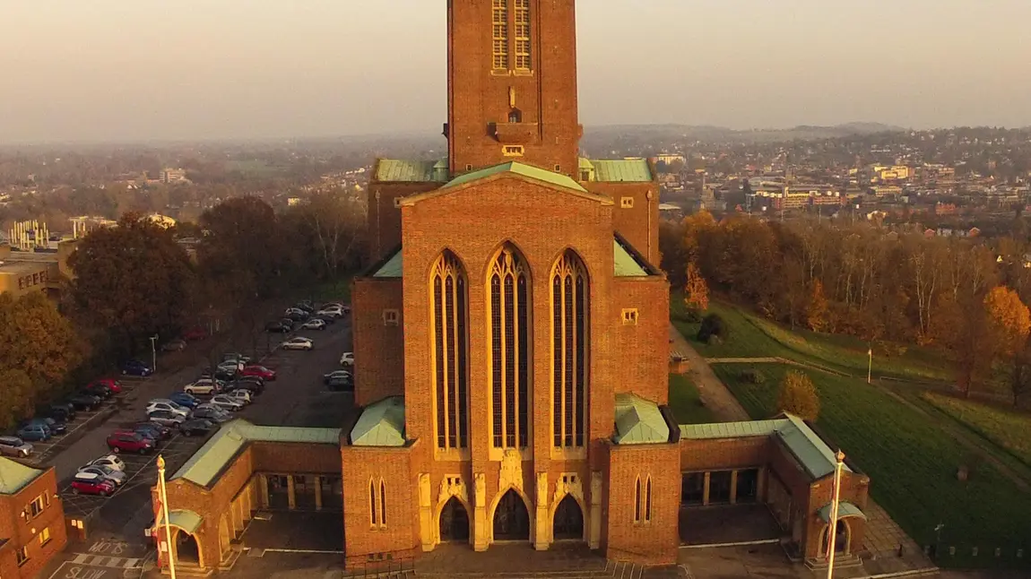 Guildford Cathedral viewed from the air