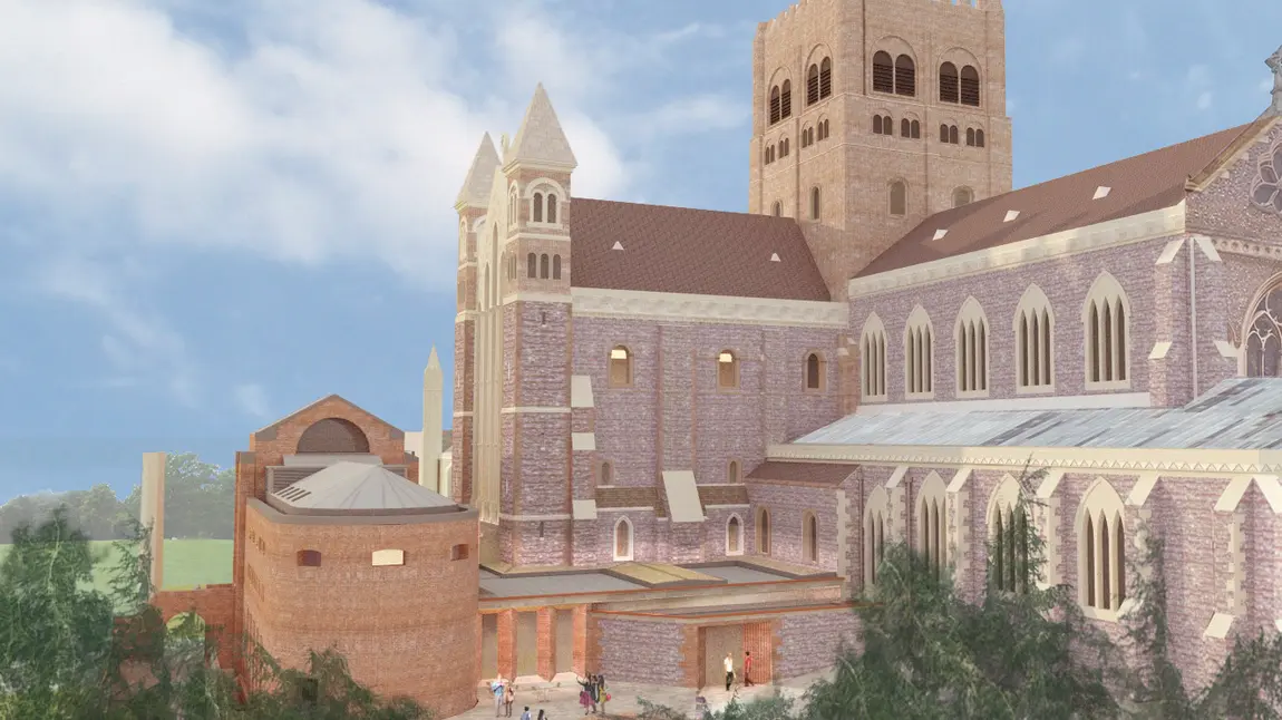 Saint, city, cathedral: revealing the story of St Alban Artist's impression of the new welcome centre