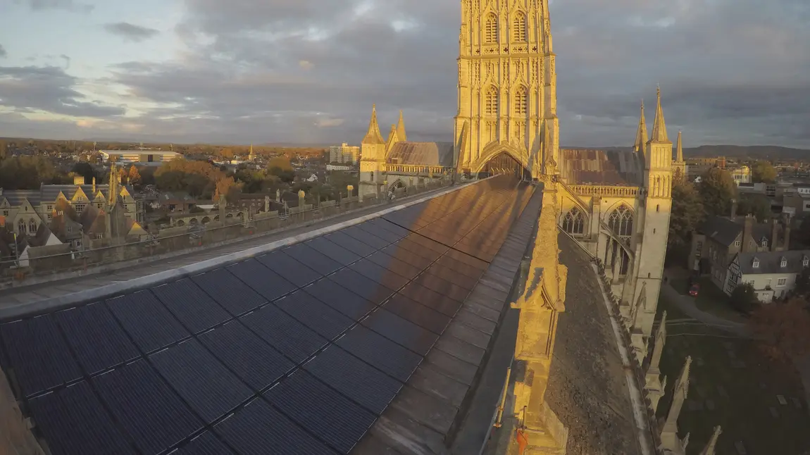 Gloucester Cathedral goes green Gloucester Cathedrals roof and new solar panels