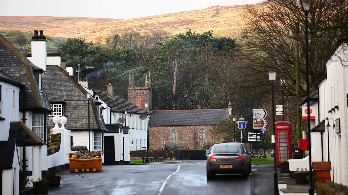 View of Cushendun Old Church from the main street View of Cushendun Old Church from the main street